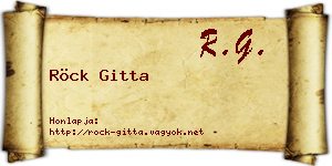 Röck Gitta névjegykártya